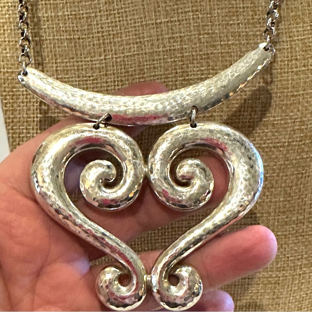 Brighton Statement Necklace “Genoa Scroll” Large … - image 6